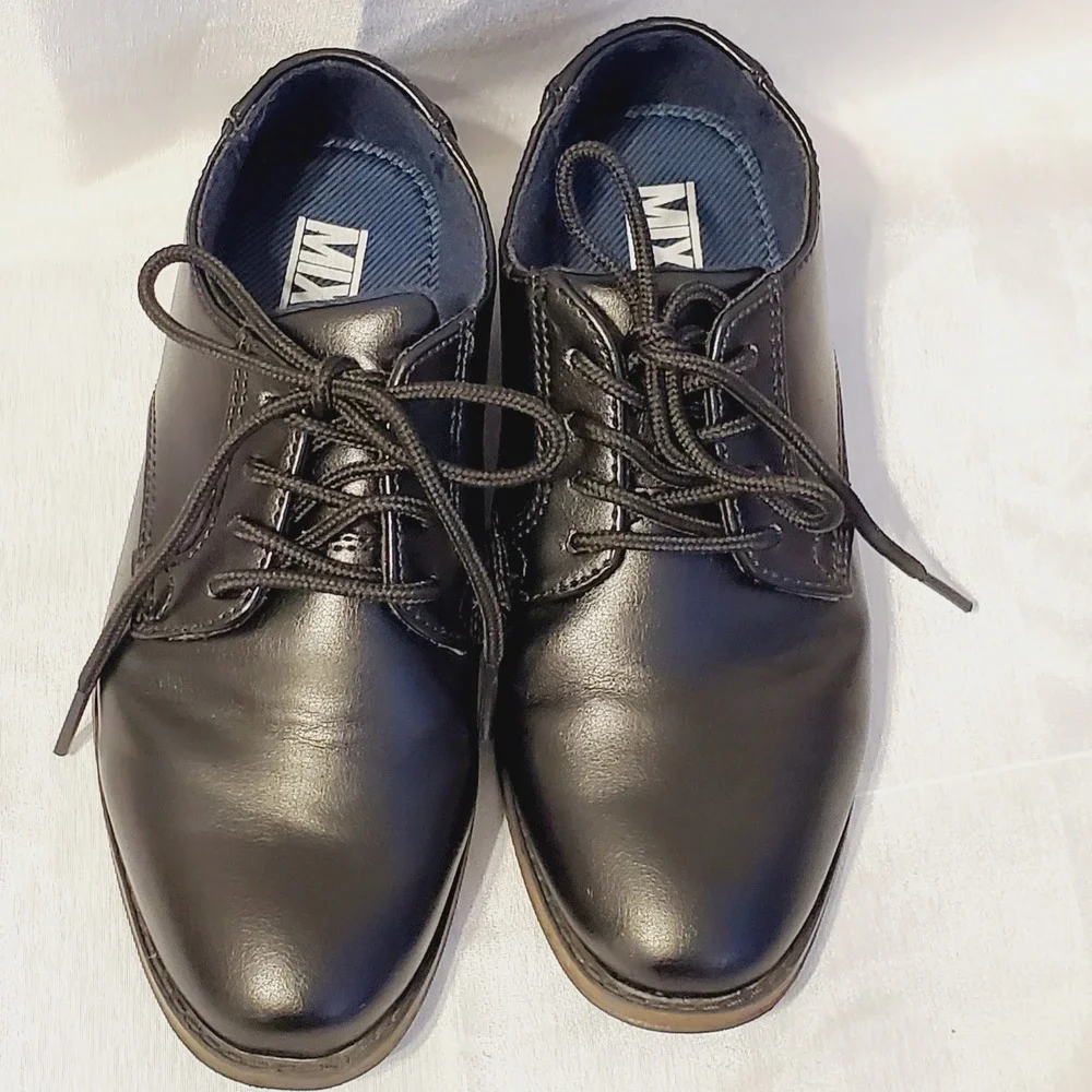 Mix No. 6 Buckley Kids Black Lace Up Dress Shoes Plain Toe Size 13M 8726036